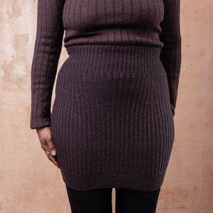 Mia Rib Knit Bellywarmer Skirt - Mini - 100% Extrafine Merino