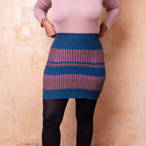 Mia Rib Knit Bellywarmer Skirt - Mini - 100% Plant Dyed Merino - Dark Indigo *Pre-Order