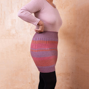 Mia Rib Knit Bellywarmer Skirt - Mini - 100% Plant Dyed Merino - Pink Madder *Pre-Order