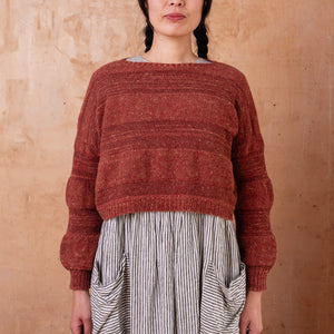 Moss Tweed Crop Jumper - Alpaca/Merino - Autumn *Pre-Order