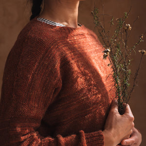 Moss Tweed Crop Jumper - Alpaca/Merino - Autumn *Pre-Order
