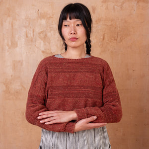 Moss Tweed Crop Jumper - Alpaca/Merino - Autumn *Pre-Order