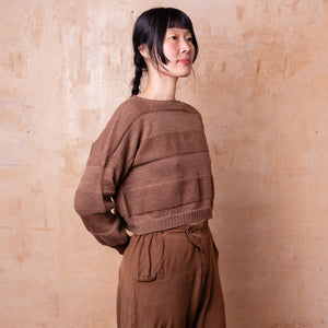 Moss Crop Jumper - 100% Wool - Chestnut