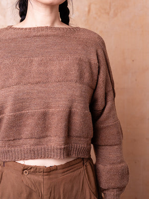 Moss Crop Jumper - 100% Wool - Chestnut