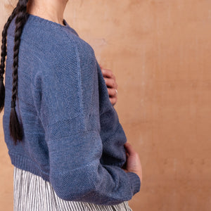 Moss Crop Jumper - 100% Wool - Blue Melange