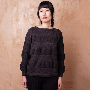 Moss Tweed Jumper - Alpaca/Merino - Basalt *Pre-Order