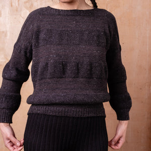 Moss Tweed Jumper - Alpaca/Merino - Basalt *Pre-Order