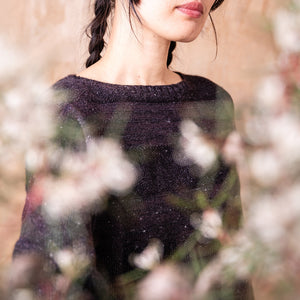 Moss Tweed Jumper - Alpaca/Merino - Basalt *Pre-Order