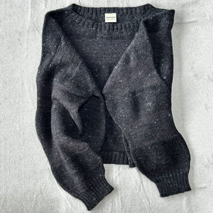 Moss Tweed Crop Jumper - Alpaca/Merino - Basalt *Pre-Order