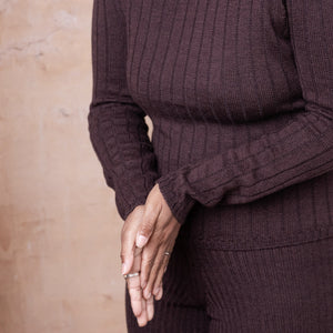 Nico Pullover - 100% Extra Fine Merino - Dark Chocolate *Pre-Order