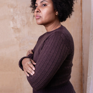Nico Pullover - 100% Extra Fine Merino - Dark Chocolate *Pre-Order