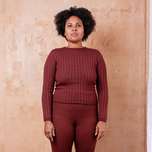 Nico Pullover - 100% Extra Fine Merino - Marsala *Pre-Order