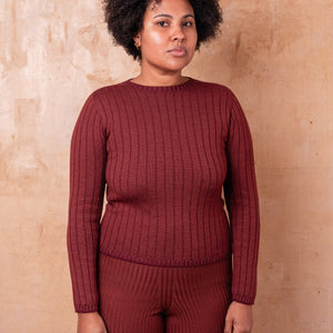 Nico Pullover - 100% Extra Fine Merino - Marsala *Pre-Order