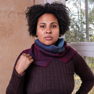 Brioche Split Cowl - 100% Extrafine Merino