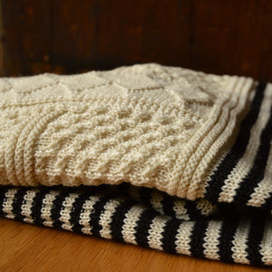 Women's Gansey Sweater - 100% Highland Wool - Stripe (S-L) *Returning 2026