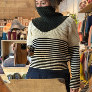 Women's Gansey Sweater - 100% Highland Wool - Stripe (S-L) *Returning 2026