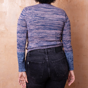 Stella Colour Block Jersey - 100% Baby Alpaca - Denim/Lavender Melange