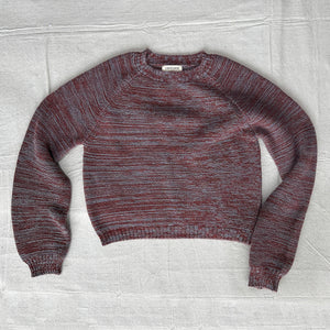 Jaana Sweater - 100% Baby Alpaca - Rust/Light Blue