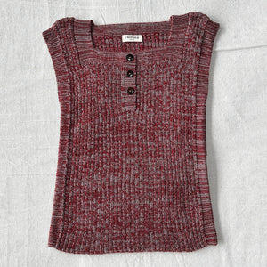 Rica Vest - 100% Baby Alpaca - Red Ochre/Lavender