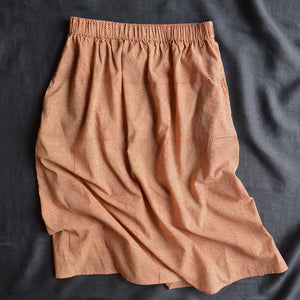 Bagru Block Print Pocket Skirt - 100% Hand Printed Indian Cotton (Women S-L)