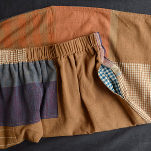 Patchwork Pocket Skirt - 100% Hand Loomed Heirloom Cotton with Plant Dyes (Women S-L)