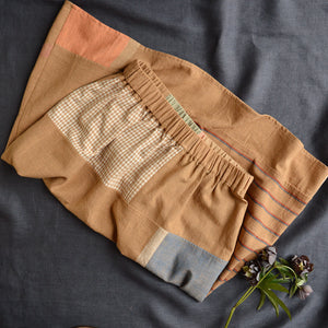Patchwork Pocket Skirt - 100% Hand Loomed Heirloom Cotton with Plant Dyes (Women S-L)