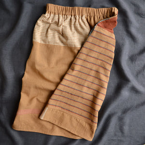 Patchwork Pocket Skirt - 100% Hand Loomed Heirloom Cotton with Plant Dyes (Women S-L)