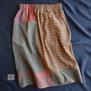 Patchwork Pocket Skirt - 100% Hand Loomed Heirloom Cotton with Plant Dyes (Women S-L)