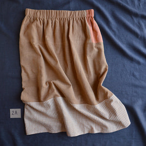 Patchwork Pocket Skirt - 100% Hand Loomed Heirloom Cotton with Plant Dyes (Women S-L)