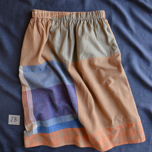 Patchwork Pocket Skirt - 100% Hand Loomed Heirloom Cotton with Plant Dyes (Women S-L)