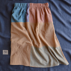 Patchwork Pocket Skirt - 100% Hand Loomed Heirloom Cotton with Plant Dyes (Women S-L)