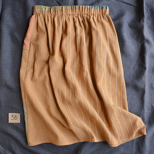 Patchwork Pocket Skirt - 100% Hand Loomed Heirloom Cotton with Plant Dyes (Women S-L)