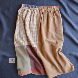 Patchwork Pocket Skirt - 100% Hand Loomed Heirloom Cotton with Plant Dyes (Women S-L)