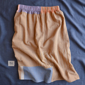 Patchwork Pocket Skirt - 100% Hand Loomed Heirloom Cotton with Plant Dyes (Women S-L)