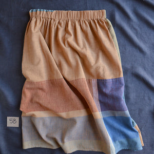 Patchwork Pocket Skirt - 100% Hand Loomed Heirloom Cotton with Plant Dyes (Women S-L)