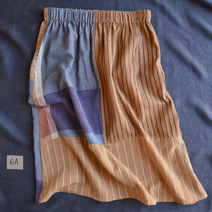 Patchwork Pocket Skirt - 100% Hand Loomed Heirloom Cotton with Plant Dyes (Women S-L)