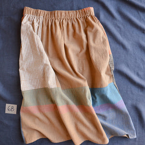 Patchwork Pocket Skirt - 100% Hand Loomed Heirloom Cotton with Plant Dyes (Women S-L)