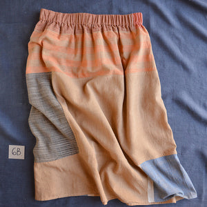 Patchwork Pocket Skirt - 100% Hand Loomed Heirloom Cotton with Plant Dyes (Women S-L)