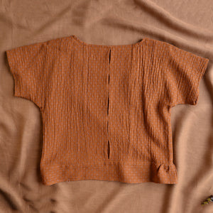 Cross Stitch Pieces Top - 100% Indian Cotton Muslin - Ginger Lilac (Women S-L)