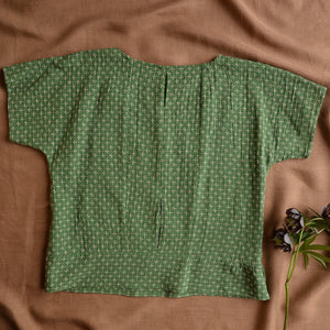 Cross Stitch Pieces Top - 100% Indian Cotton Muslin - Sweet Pea (Women S-L)