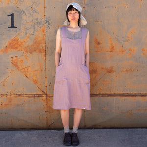 Mamiko Apron Dress - 100% Linen - Calamine Pink (Women S-XL) *REDUCED