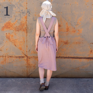 Mamiko Apron Dress - 100% Linen - Calamine Pink (Women S-XL) *REDUCED