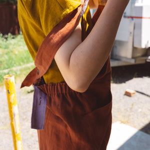 Mamiko Apron Dress - 100% Linen - Cinnamon Dust (Women S-XL)