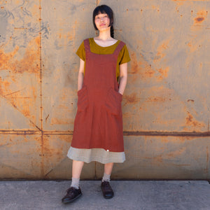 Mamiko Apron Dress - 100% Linen - Cinnamon Dust (Women S-XL)