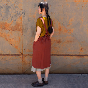Mamiko Apron Dress - 100% Linen - Cinnamon Dust (Women S-XL)
