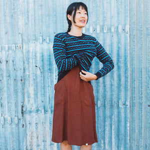 Mamiko Apron Dress - 100% Linen - Cinnamon Dust (Women S-XL)