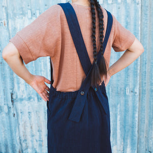 Mamiko Apron Dress - 100% Hemp - Indigo Denim (Women S-XL)