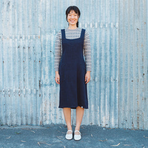 Mamiko Apron Dress - 100% Hemp - Indigo Denim (Women S-XL)