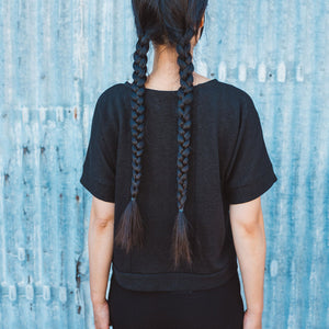 Women's Hemp Pieces Tee - 100% Hemp - Black