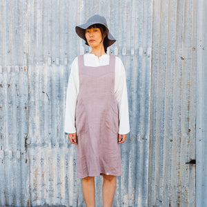 Mamiko Apron Dress - 100% Linen - Calamine Pink (Women S-XL) *REDUCED